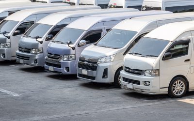 Used van parked in showroom